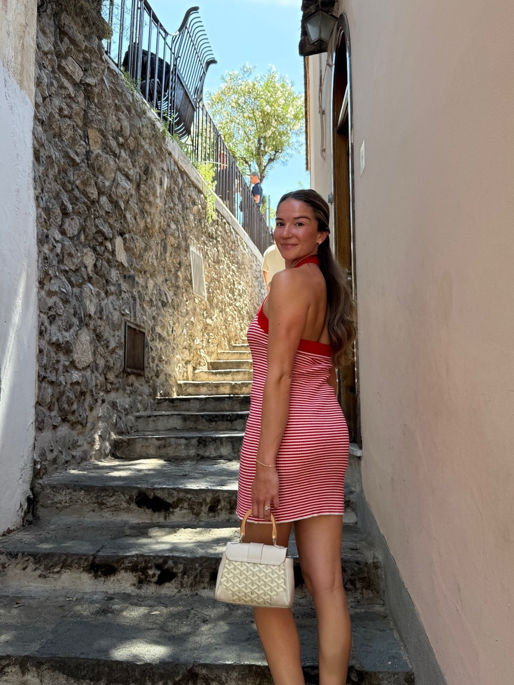 Victoria's Secret Red and White Striped Halter Mini Dress
